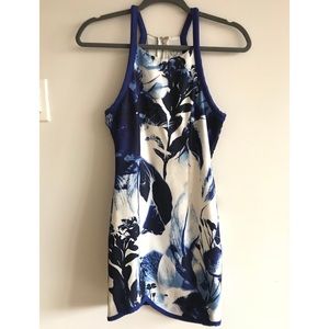 Blue and white floral dress